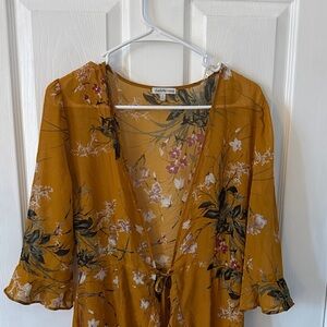 Charlotte Russe Mustard Floral Top
